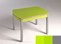 Logo Table hercule 105x60 - plateau vert - pieds argent - ceinture en bois laque vert 1989_vert_argent_bl-vert