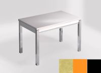 Logo Table mensa ext 100x60 - plateau rhine - pieds noir - ceinture en bois laque orange cool 2320_rhine_noir_bl-orange-cool