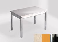 Logo Table mensa ext 110x70 - plateau blanco capri - pieds chrome - ceinture en bois laque jaune dream 2321_blanco-capri_chrome_bl-ja