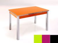 Logo Table mensa ext 135x80 - plateau vert - pieds noir - ceinture en bois laque magenta energy 2045_vert_noir_bl-magenta-energy