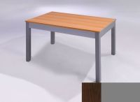 Logo Table licorne 70x70 - h75 - plateau wengue - pieds argent - ceinture en melamine argent 2016_wengue_argent_ml-argent