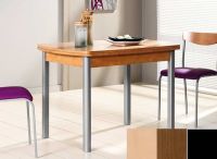 Logo Table hercule 120x70 - plateau hetre - pieds noir - ceinture en bois laque noyer 1995_hetre_noir_bl-noyer