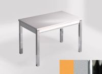 Logo Table mensa 110x70 extension m�lamin� - plateau amarillo dream - pieds chrome - ceinture en bois laq 2332_amarillo-dream_chrome_