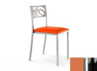 Logo Chaise an�mone - assise en vinyltech marron brique - pieds chrome 2631_vt-marron-brique_chrome