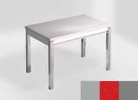 Logo Table mensa 110x70 extension m�lamin� - plateau khenso - pieds argent - ceinture en bois laque rouge 2332_khenso_argent_bl-rouge