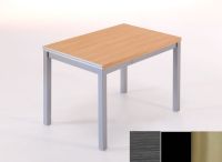 Logo Table saturne ext. 110x70 - plateau cendre - pieds inox - ceinture en metalique noir 2628_cendre_inox_mt-noir