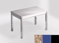 Logo Table mensa 110x70 extension m�lamin� - plateau kona beige - pieds noir - ceinture en bois laque ble 2332_kona-beige_noir_bl-ble
