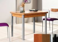 Logo Table hercule 120x70 - plateau cerisier - pieds chrome - ceinture en bois laque noyer 1995_cerisier_chrome_bl-noyer
