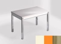 Logo Table mensa ext 100x60 - plateau haiku - pieds inox - ceinture en bois laque orange 2320_haiku_inox_bl-orange