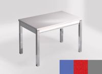 Logo Table mensa 110x70 extension m�lamin� - plateau azul enjoy - pieds argent - ceinture en bois laque r 2332_azul-enjoy_argent_bl-r