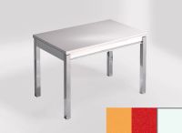 Logo Table mensa 100x60 extension melamin� - plateau amarillo dream - pieds blanc - ceinture en bois laqu 2331_amarillo-dream_blanc_b
