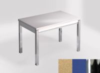 Logo Table mensa 100x60 extension melamin� - plateau amarillo arena - pieds chrome - ceinture en bois laq 2331_amarillo-arena_chrome_