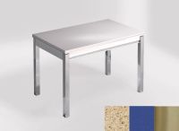 Logo Table mensa 100x60 extension melamin� - plateau ivory coast - pieds inox - ceinture en bois laque bl 2331_ivory-coast_inox_bl-bl