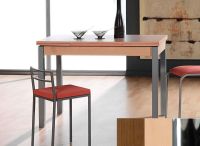 Logo Table mensa ext 100x60 - plateau noyer - pieds chrome - ceinture en bois laque hetre 2034_noyer_chrome_bl-hetre