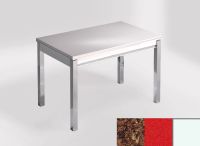Logo Table mensa ext 110x70 - plateau mahogany - pieds blanc - ceinture en bois laque rouge 2321_mahogany_blanc_bl-rouge