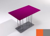 Logo Table ph�nix 110x70 - plateau naranja cool - pieds argent 2735_naranja-cool_argent