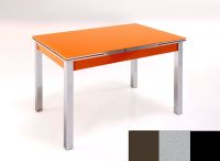 Logo Table mensa ext 135x80 - plateau moka - pieds noir - ceinture en bois laque argent 2045_moka_noir_bl-argent