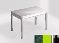 Logo Table mensa 100x60 extension melamin� - plateau stellar verde - pieds chrome - ceinture en bois laqu 2331_stellar-verde_chrome_b