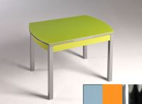 Logo Table hercule 105x60 - plateau gris - pieds chrome - ceinture en bois laque orange cool 1989_gris_chrome_bl-orange-cool