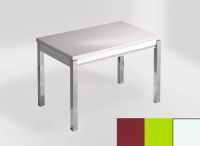 Logo Table mensa ext 100x60 - plateau koan - pieds blanc - ceinture en bois laque vert 2320_koan_blanc_bl-vert