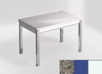 Logo Table mensa 100x60 extension melamin� - plateau negro ulises - pieds blanc - ceinture en bois laque  2331_negro-ulises_blanc_bl-