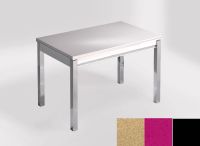 Logo Table mensa 100x60 extension melamin� - plateau amarillo arena - pieds noir - ceinture en bois laque 2331_amarillo-arena_noir_bl