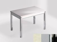 Logo Table mensa 100x60 extension melamin� - plateau yukon - pieds chrome - ceinture en bois laque argent 2331_yukon_chrome_bl-argent