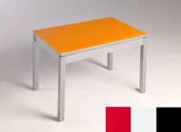 Logo Table mensa verre ext. melamin� 100x60 - plateau rouge - pieds noir - ceinture en bois laque blanc 2869_rouge_noir_bl-blanc