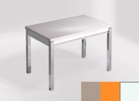 Logo Table mensa 100x60 extension melamin� - plateau unsui - pieds blanc - ceinture en bois laque orange 2331_unsui_blanc_bl-orange