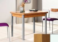 Logo Table hercule 130x80 - plateau chene - pieds blanc - ceinture en bois laque noyer 1999_chene_blanc_bl-noyer