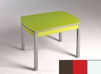 Logo Table hercule 105x60 - plateau moka - pieds blanc - ceinture en bois laque rouge 1989_moka_blanc_bl-rouge