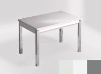 Logo Table mensa 100x60 extension melamin� - plateau blanco zeus - pieds argent - ceinture en bois laque  2331_blanco-zeus_argent_bl-