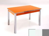 Logo Table mensa ext 135x80 - plateau blanc - pieds argent - ceinture en bois laque blanc 2045_blanc_argent_bl-blanc