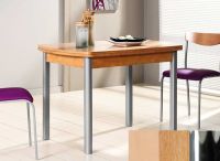 Logo Table hercule 110x70 - plateau hetre - pieds chrome - ceinture en bois laque chene 1990_hetre_chrome_bl-chene