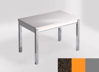 Logo Table mensa ext 100x60 - plateau marron jupiter - pieds argent - ceinture en bois laque orange cool 2320_marron-jupiter_argent_b