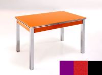 Logo Table mensa ext 100x50 - plateau magenta - pieds noir - ceinture en bois laque rouge 2032_magenta_noir_bl-rouge