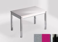 Logo Table mensa ext 100x60 - plateau aluminium nube - pieds chrome - ceinture en bois laque magenta ener 2320_aluminium-nube_chrome_