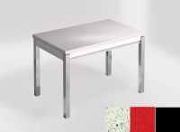 Logo Table mensa ext 100x60 - plateau blanco dali - pieds noir - ceinture en bois laque rouge 2320_blanco-dali_noir_bl-rouge