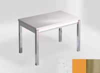 Logo Table mensa ext 100x60 - plateau bianco rivers - pieds inox - ceinture en bois laque jaune dream 2320_bianco-rivers_inox_bl-jaun