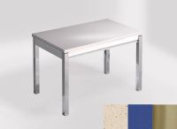 Logo Table mensa ext 110x70 - plateau blanco capri - pieds inox - ceinture en bois laque bleu enjoy 2321_blanco-capri_inox_bl-bleu-en