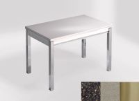 Logo Table mensa ext 100x60 - plateau rain forest - pieds inox - ceinture en bois laque inox 2320_rain-forest_inox_bl-inox