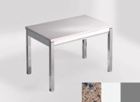 Logo Table mensa ext 100x60 - plateau azul ugarit - pieds argent - ceinture en bois laque blanc 2320_azul-ugarit_argent_bl-blanc