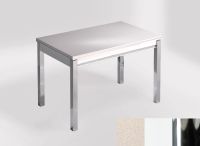 Logo Table mensa ext 110x70 - plateau blanco norte - pieds chrome - ceinture en bois laque blanc 2321_blanco-norte_chrome_bl-blanc