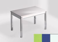 Logo Table mensa 110x70 extension m�lamin� - plateau verde fun - pieds blanc - ceinture en bois laque ble 2332_verde-fun_blanc_bl-ble