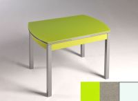 Logo Table hercule 115x75 - plateau vert - pieds blanc - ceinture en bois laque inox 1992_vert_blanc_bl-inox