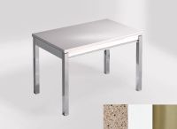 Logo Table mensa ext 100x60 - plateau perla diana - pieds inox - ceinture en bois laque blanc 2320_perla-diana_inox_bl-blanc