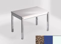 Logo Table mensa ext 100x60 - plateau brazilian brown - pieds blanc - ceinture en bois laque bleu enjoy 2320_brazilian-brown_blanc_bl