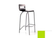 Logo Tabouret tulipe 77 - assise en laque vert - pieds blanc 2657_la-vert_blanc