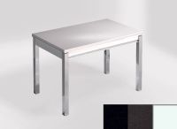 Logo Table mensa 100x60 extension melamin� - plateau tao - pieds blanc - ceinture en bois laque noir 2331_tao_blanc_bl-noir