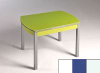 Logo Table hercule 130x80 - plateau extra white - pieds blanc - ceinture en bois laque bleu enjoy 2000_extra-white_blanc_bl-bleu-enjo